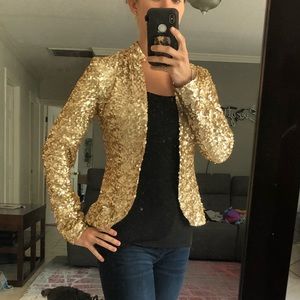 Gold sequined blazer